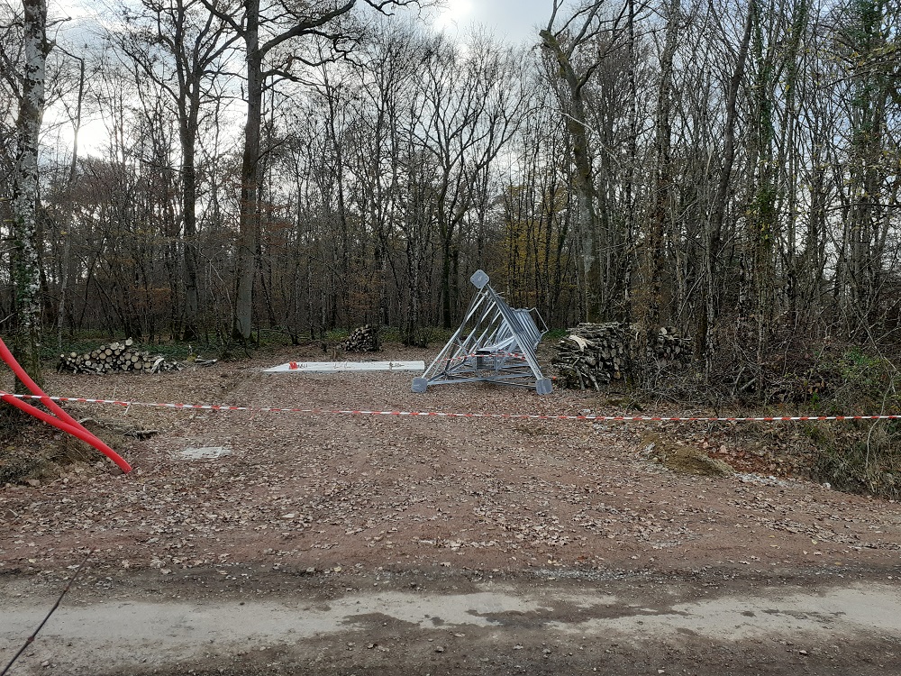 Installation du pylône